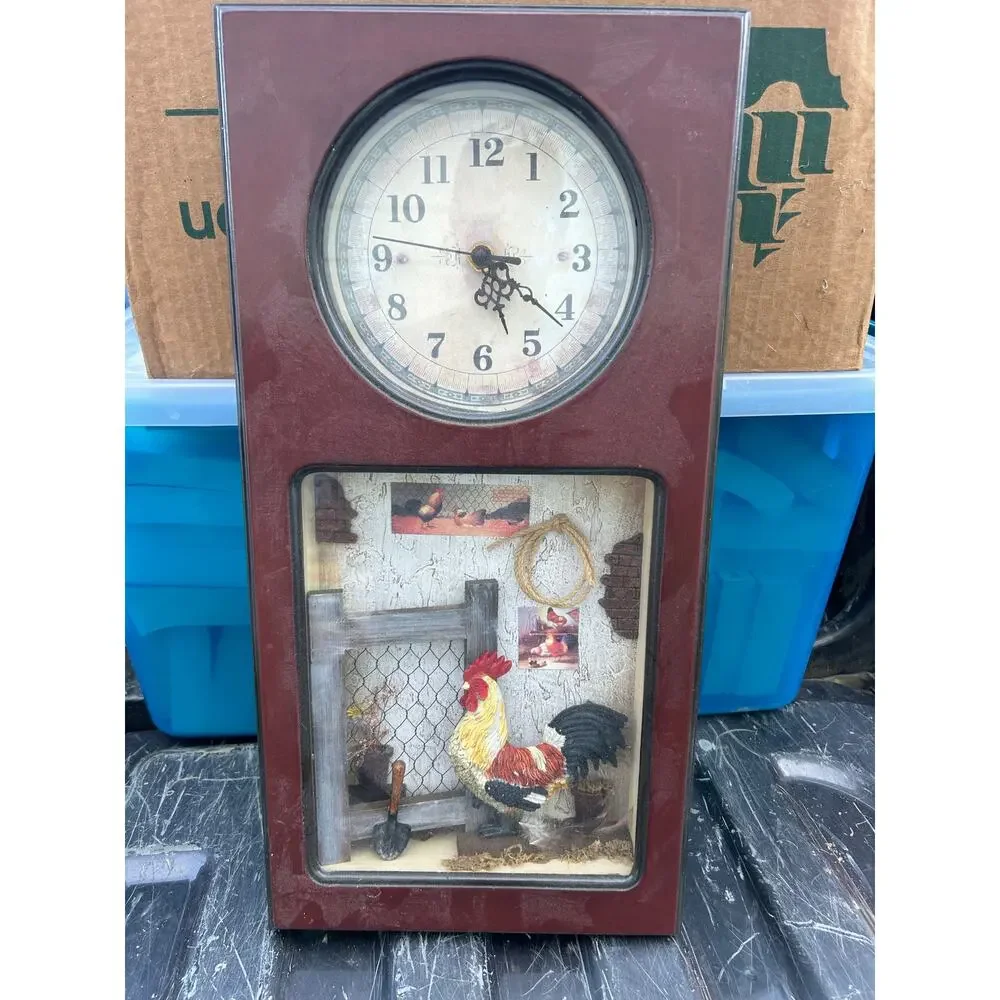 Vintage‎ Rooster Clock ~ 19”x 9.5”